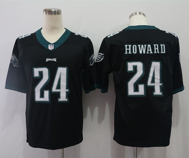 Men's Philadelphia Eagles Jordan Howard #24 Black Jersey